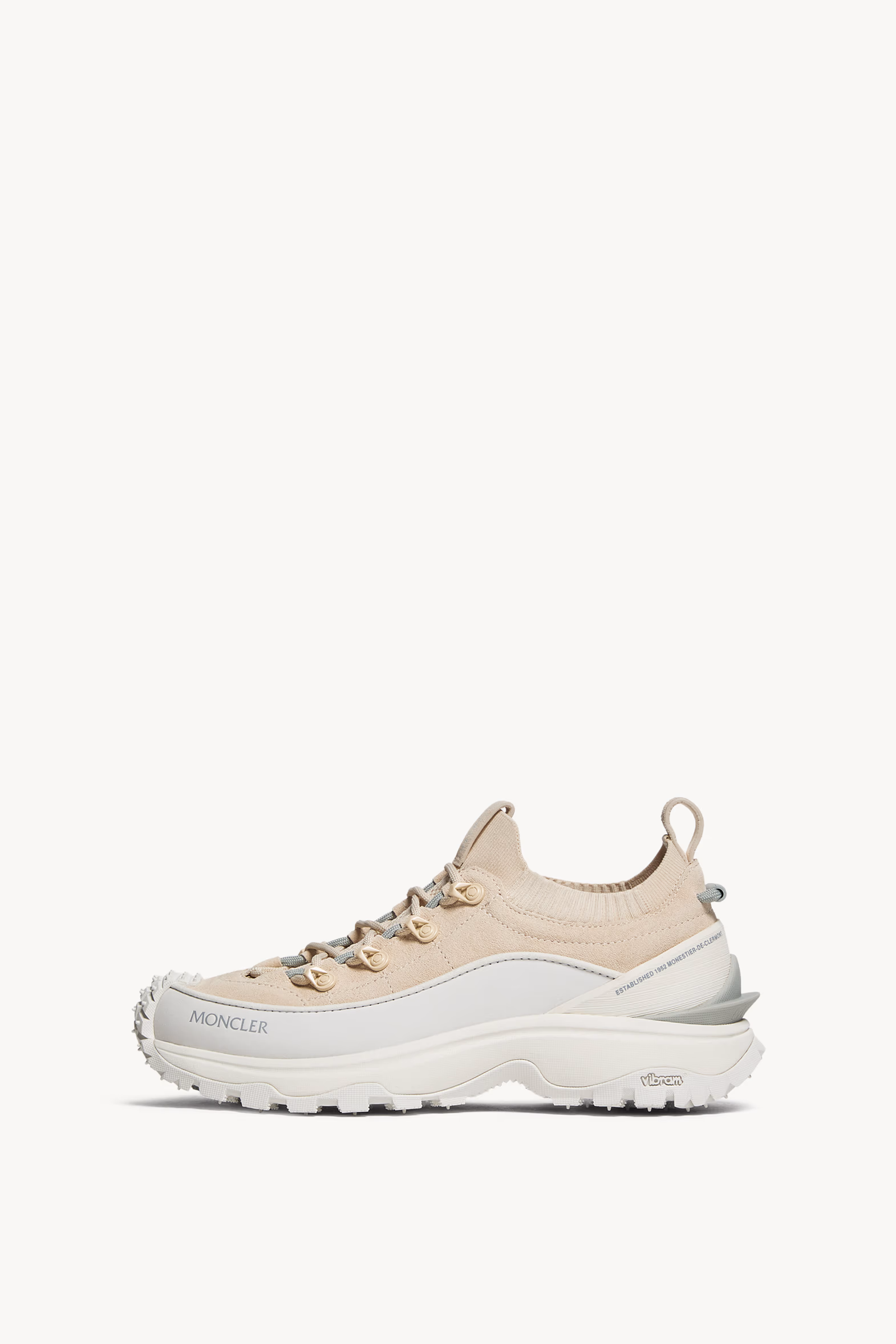 Trailgrip Lite3 Nubuck & Suede Sneakers Men White Ivory Moncler 0